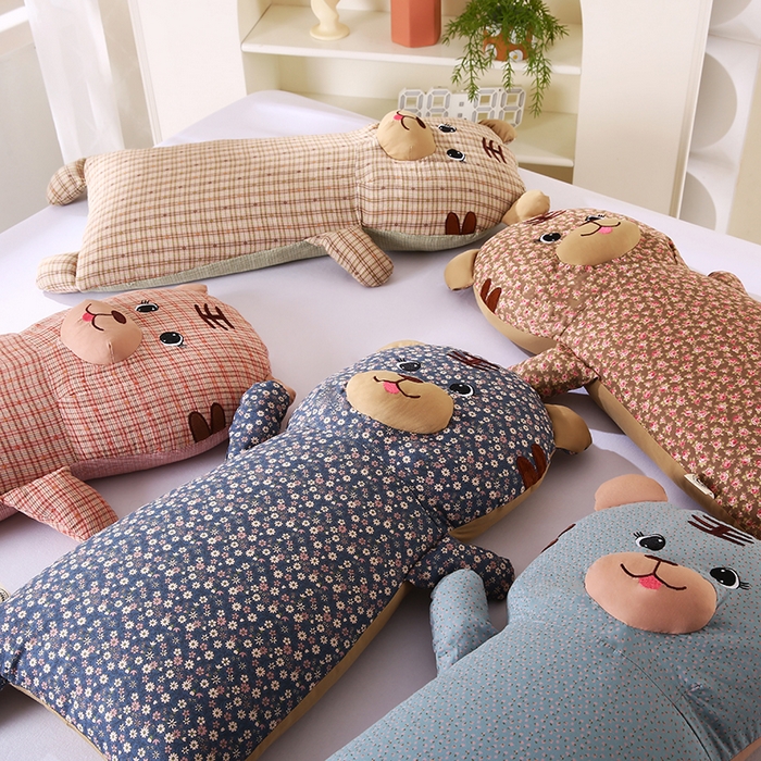 91家纺网 家纺一手货源 找家纺 （总）蔻眠 小虎牙-全棉卡通荞麦枕儿童学生成人护颈枕芯