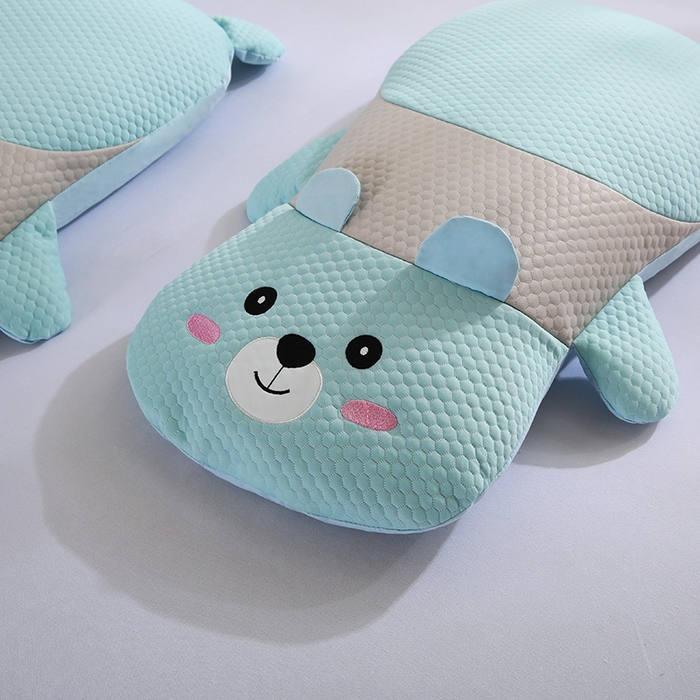 91家纺网 家纺一手货源 找家纺 蔻眠 趴趴狗-凉豆豆凉感丝荞麦护颈枕头儿童学生成人卡通枕芯 趴趴狗-蓝色 35x60cm