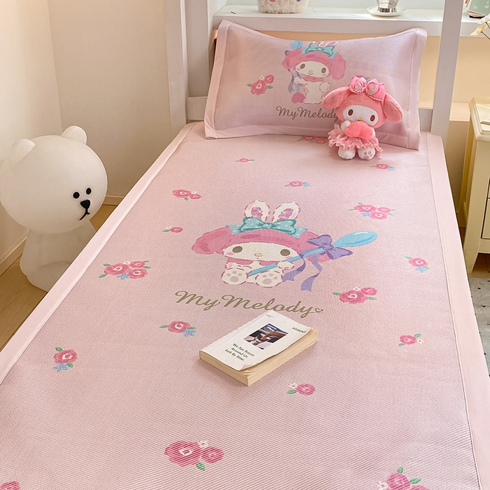 91家纺网 家纺一手货源 找家纺 蓝邻家纺 2025新款学生专用印花冰藤席 魔法美乐蒂