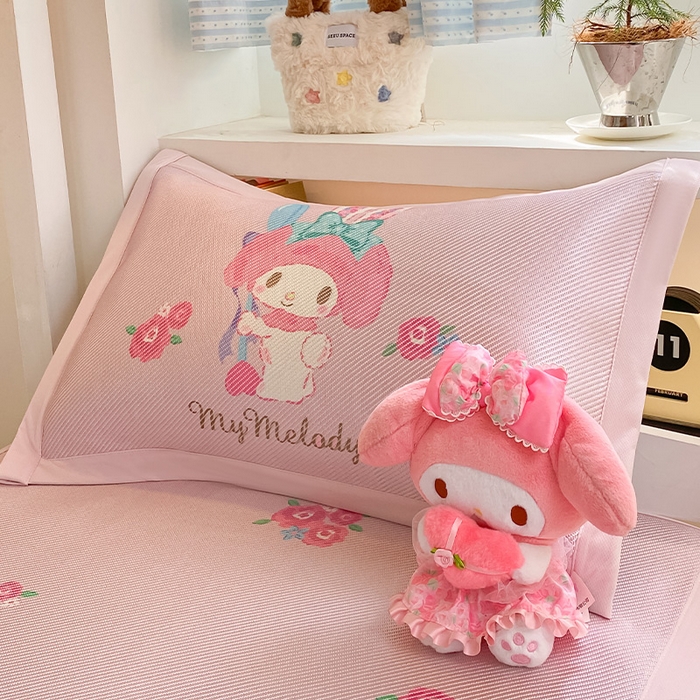 91家纺网 家纺一手货源 找家纺 蓝邻家纺 2025新款学生专用印花冰藤席 魔法美乐蒂