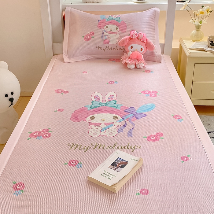 91家纺网 家纺一手货源 找家纺 蓝邻家纺 2025新款学生专用印花冰藤席 魔法美乐蒂