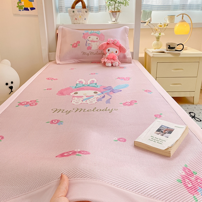 91家纺网 家纺一手货源 找家纺 蓝邻家纺 2025新款学生专用印花冰藤席 魔法美乐蒂