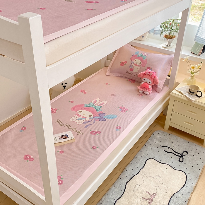 91家纺网 家纺一手货源 找家纺 蓝邻家纺 2025新款学生专用印花冰藤席 魔法美乐蒂