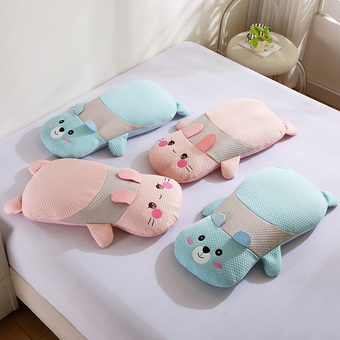 91家纺网 家纺一手货源 找家纺 （总）蔻眠 趴趴狗-凉豆豆凉感丝荞麦护颈枕头儿童学生成人卡通枕芯