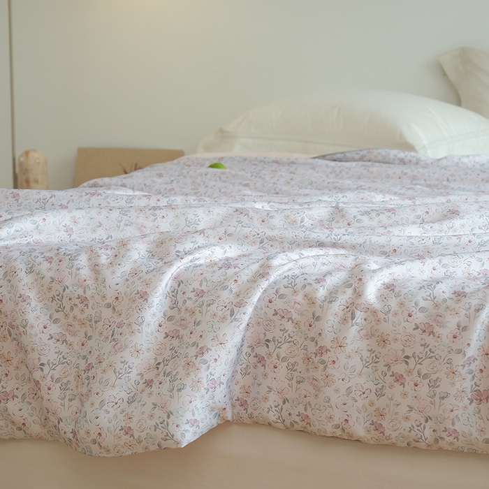 91家纺网 家纺一手货源 找家纺 禾时 2025新款60支奥地利进口兰精天丝数码印花夏被空调被夏凉被薄被子 薇薇安-绵白