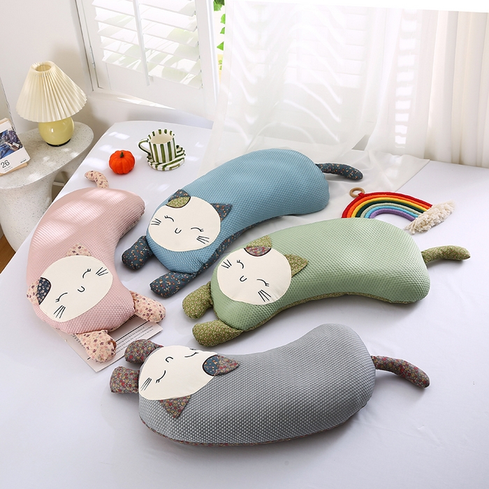91家纺网 家纺一手货源 找家纺 （总）蔻眠 2025可爱猫-凉感丝荞麦护颈枕头儿童卡通枕芯