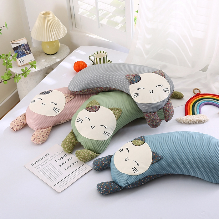 蔻眠 2025可爱猫-凉感丝荞麦护颈枕头儿童卡通枕芯 主图 30x65cm