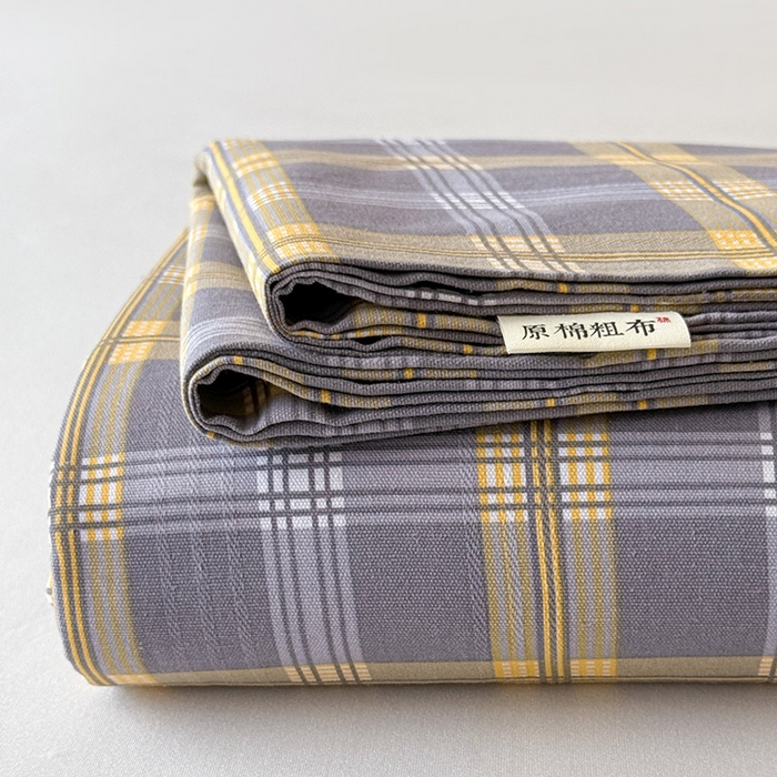 91家纺网 家纺一手货源 找家纺 （总）红日子纺织品 2025新款直播热卖原棉提花锻条老粗布印花床单三件套