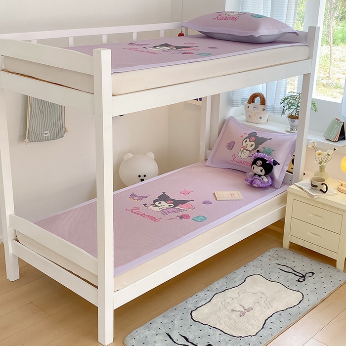 蓝邻家纺 2025新款学生专用印花冰藤席 糖果库洛米