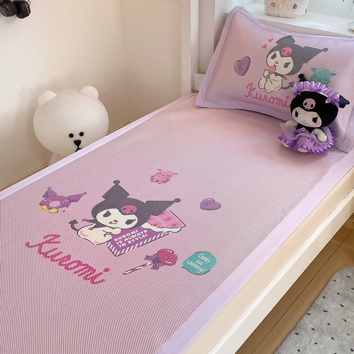 91家纺网 家纺一手货源 找家纺 蓝邻家纺 2025新款学生专用印花冰藤席 糖果库洛米