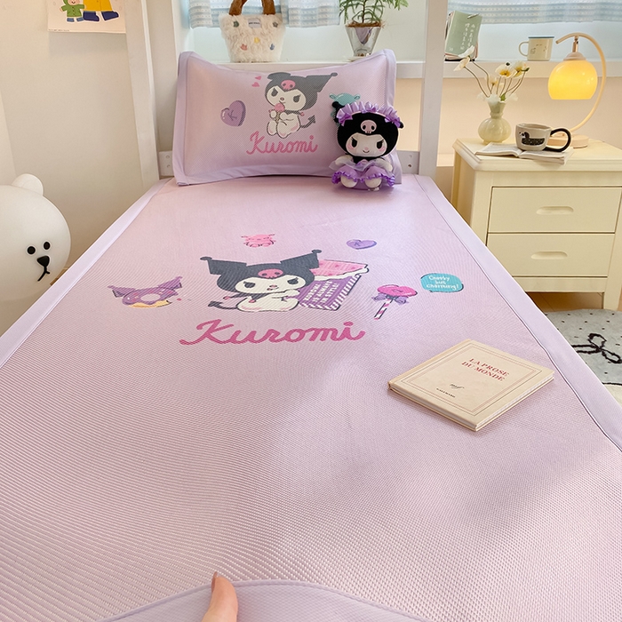 91家纺网 家纺一手货源 找家纺 蓝邻家纺 2025新款学生专用印花冰藤席 糖果库洛米