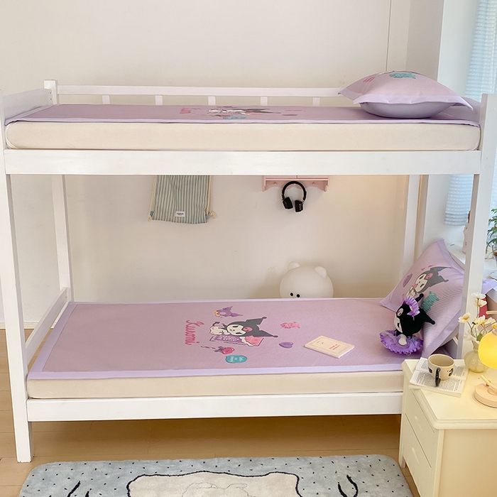 91家纺网 家纺一手货源 找家纺 蓝邻家纺 2025新款学生专用印花冰藤席 糖果库洛米