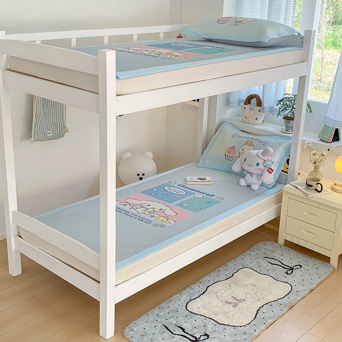 蓝邻家纺 2025新款学生专用印花冰藤席 淘气大耳狗