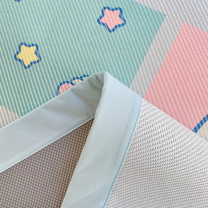 91家纺网 家纺一手货源 找家纺 蓝邻家纺 2025新款学生专用印花冰藤席 淘气大耳狗