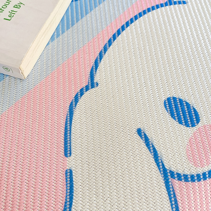 91家纺网 家纺一手货源 找家纺 蓝邻家纺 2025新款学生专用印花冰藤席 淘气大耳狗