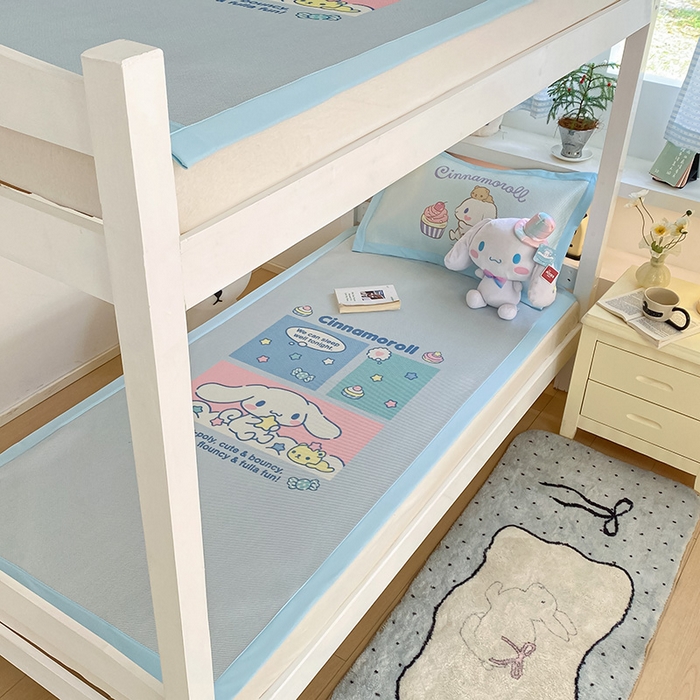 91家纺网 家纺一手货源 找家纺 蓝邻家纺 2025新款学生专用印花冰藤席 淘气大耳狗