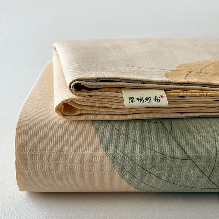 91家纺网 家纺一手货源 找家纺 （总）红日子纺织品 2025新款直播热卖原棉提花锻条老粗布印花床单三件套