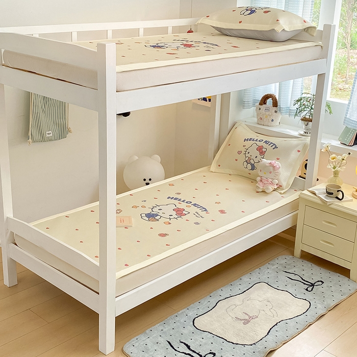 蓝邻家纺 2025新款学生专用印花冰藤席 hellokitty