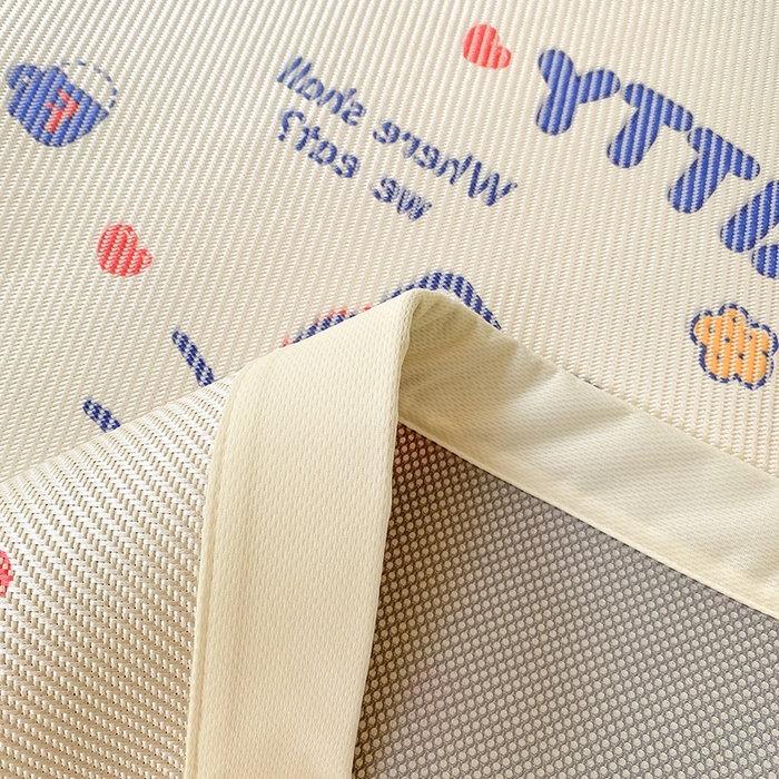 91家纺网 家纺一手货源 找家纺 蓝邻家纺 2025新款学生专用印花冰藤席 hellokitty