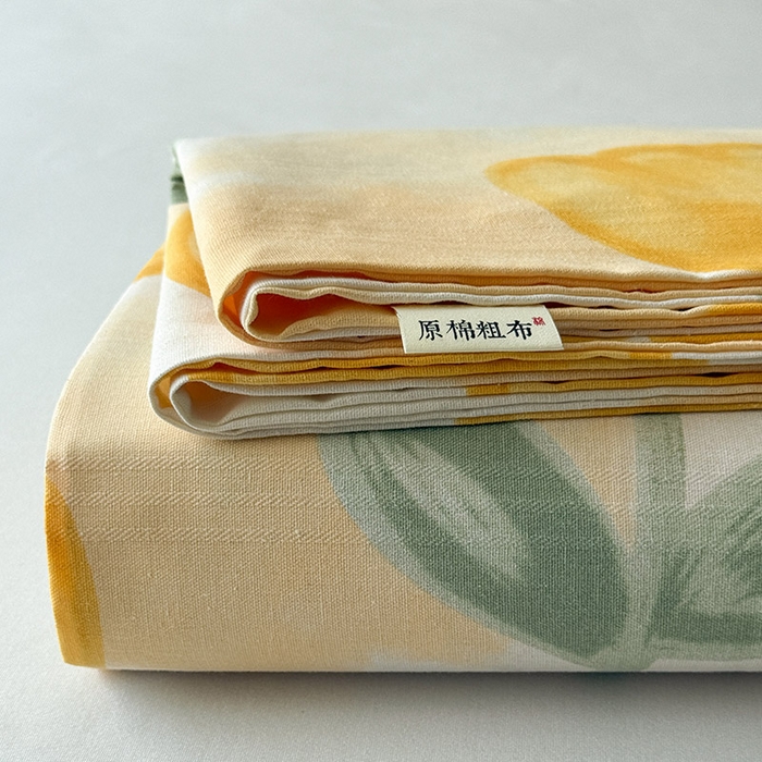 91家纺网 家纺一手货源 找家纺 （总）红日子纺织品 2025新款直播热卖原棉提花锻条老粗布印花床单三件套