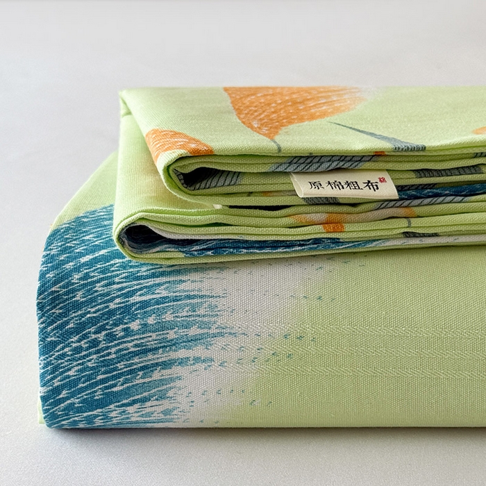 91家纺网 家纺一手货源 找家纺 （总）红日子纺织品 2025新款直播热卖原棉提花锻条老粗布印花床单三件套