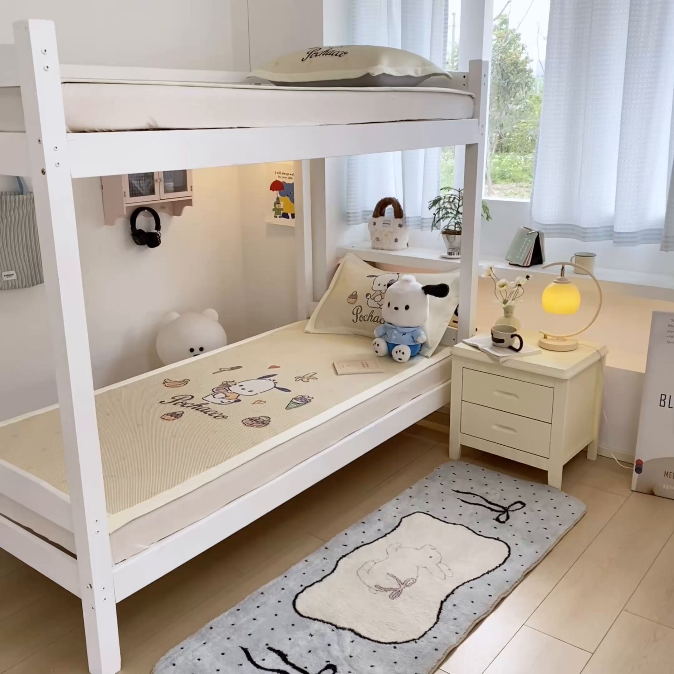 91家纺网 家纺一手货源 找家纺 蓝邻家纺 2025新款学生专用印花冰藤席 甜品帕恰狗