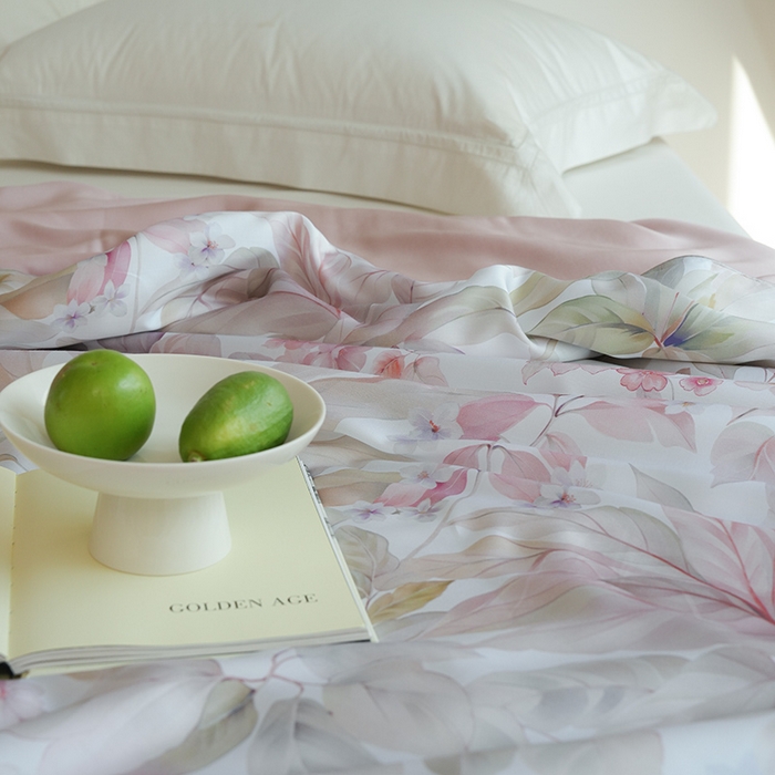 91家纺网 家纺一手货源 找家纺 禾时 2025新款60支奥地利进口兰精天丝数码印花夏被空调被夏凉被薄被子 伊娜