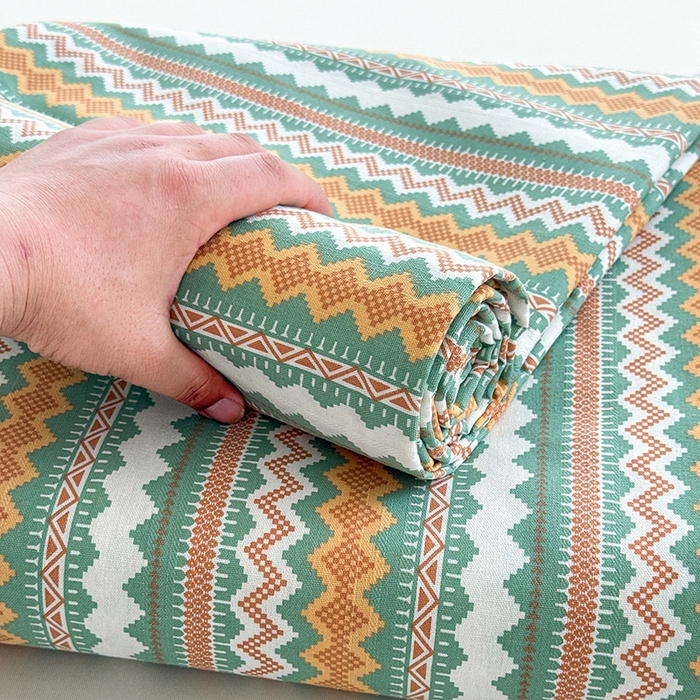 91家纺网 家纺一手货源 找家纺 （总）红日子纺织品 2025新款直播热卖原棉提花锻条老粗布印花床单三件套