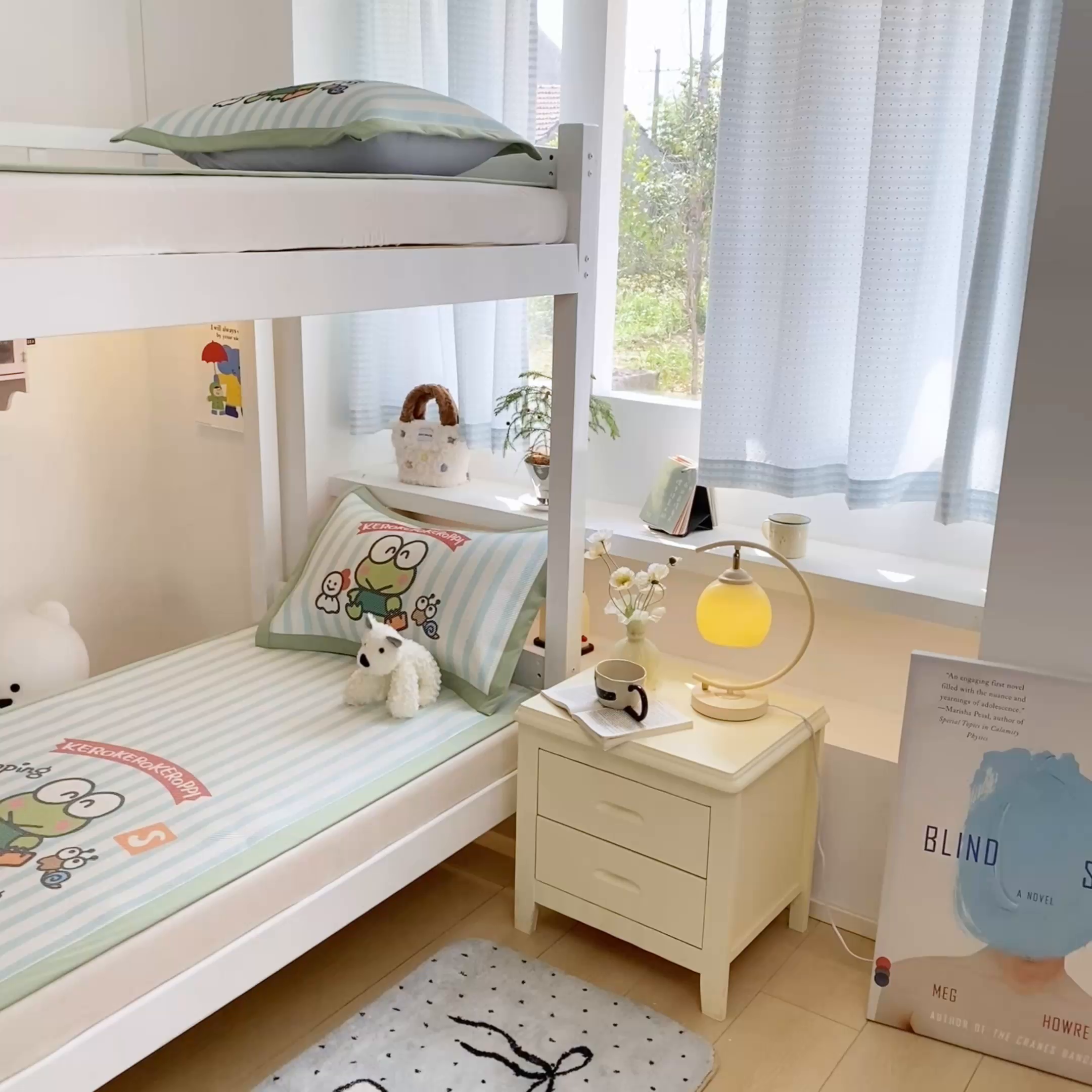 91家纺网 家纺一手货源 找家纺 蓝邻家纺 2025新款学生专用印花冰藤席 三眼蛙