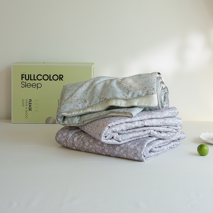 91家纺网 家纺一手货源 找家纺 禾时 2025新款60支奥地利进口兰精天丝数码印花夏被空调被夏凉被薄被子 组合+包装图仅供参考