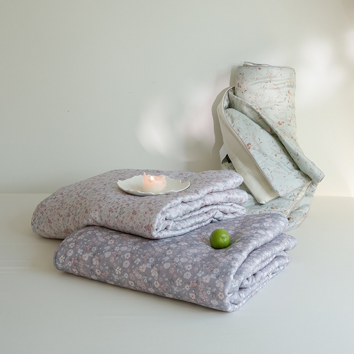 91家纺网 家纺一手货源 找家纺 禾时 2025新款60支奥地利进口兰精天丝数码印花夏被空调被夏凉被薄被子 组合+包装图仅供参考