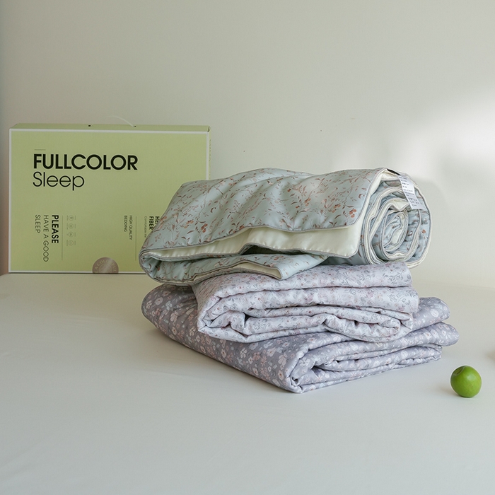 91家纺网 家纺一手货源 找家纺 禾时 2025新款60支奥地利进口兰精天丝数码印花夏被空调被夏凉被薄被子 组合+包装图仅供参考