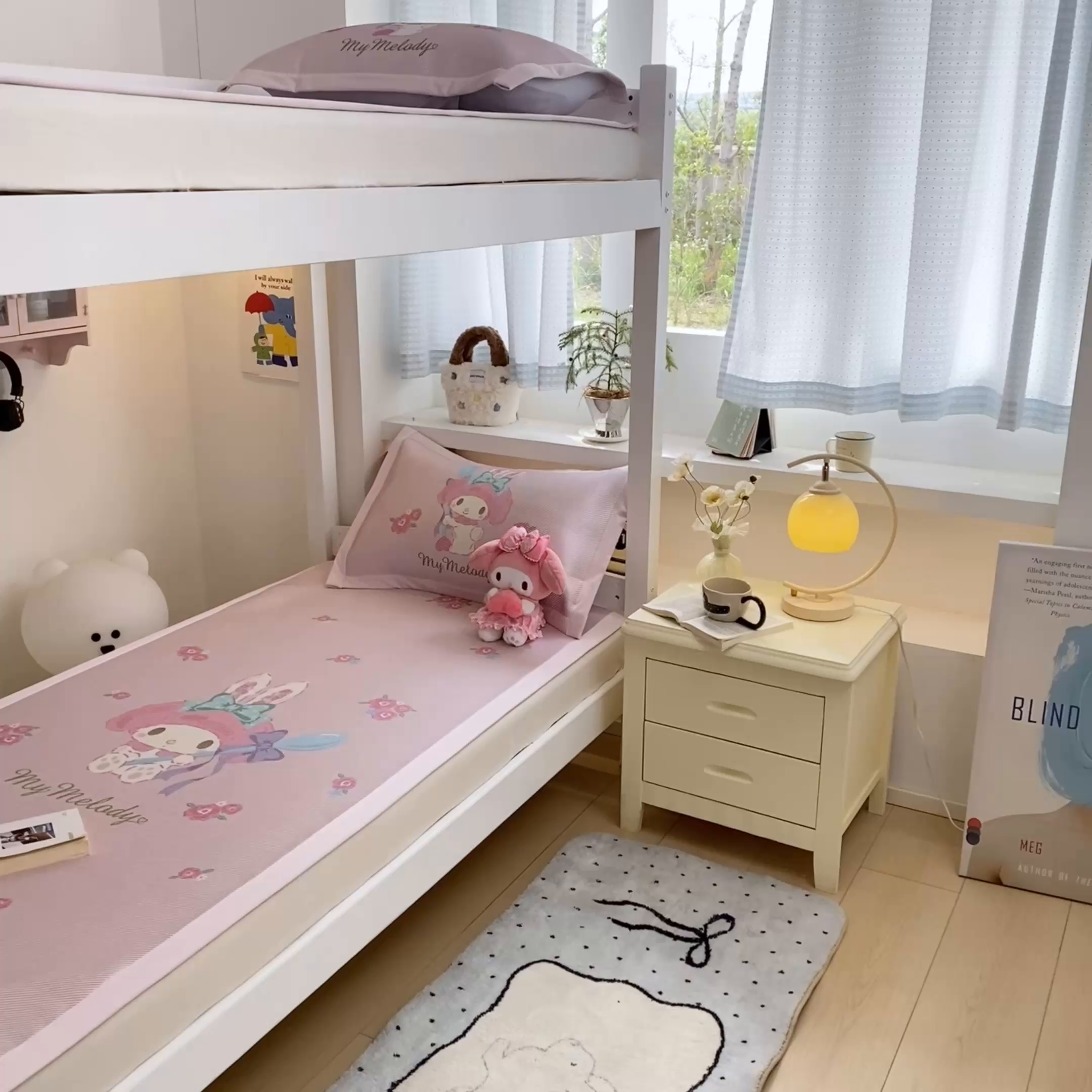 91家纺网 家纺一手货源 找家纺 蓝邻家纺 2025新款学生专用印花冰藤席 魔法美乐蒂