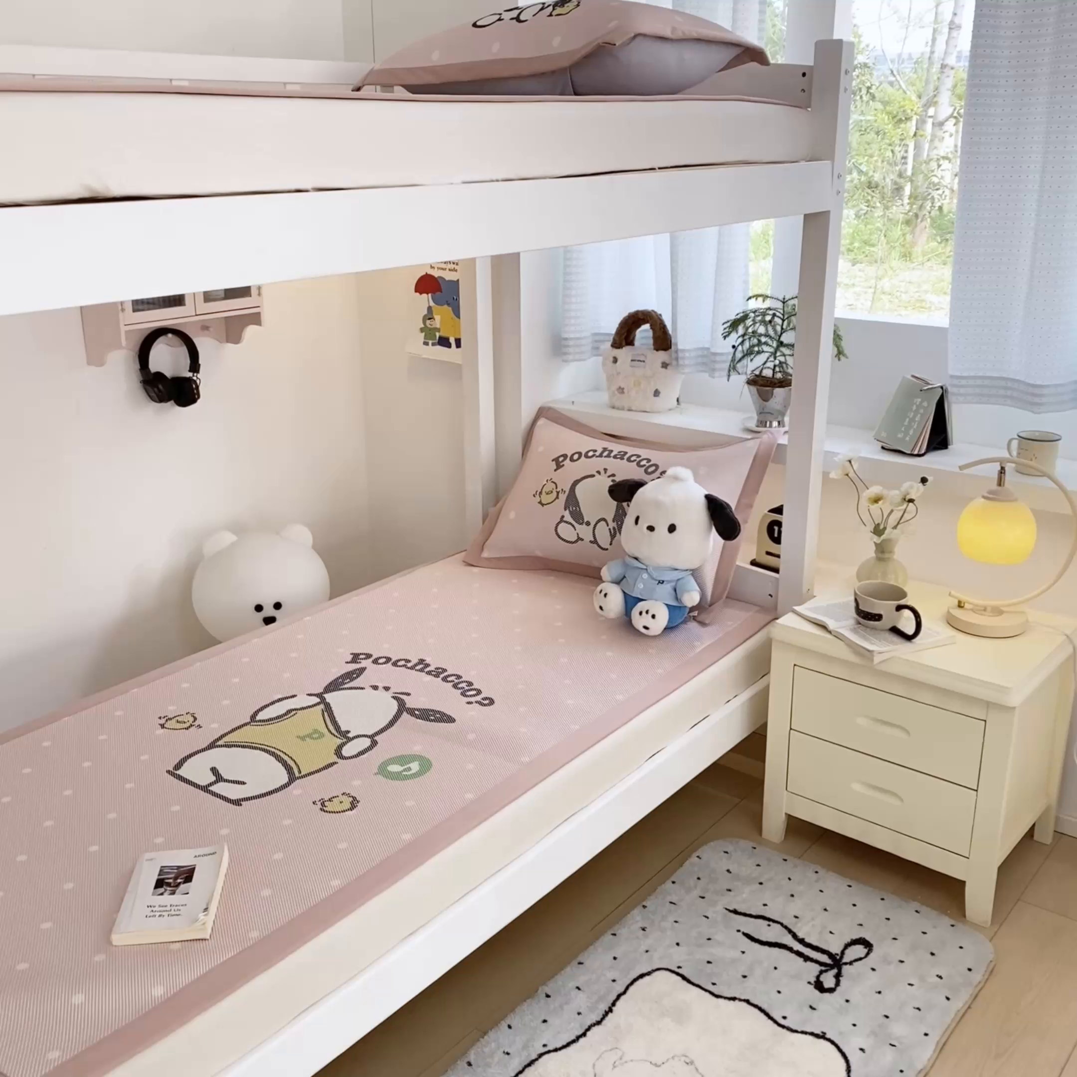 91家纺网 家纺一手货源 找家纺 蓝邻家纺 2025新款学生专用印花冰藤席 萌萌帕恰狗