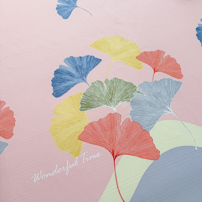 91家纺网 家纺一手货源 找家纺 红日子纺织品 2025新款直播热卖原棉提花锻条老粗布印花床单三件套 银杏叶