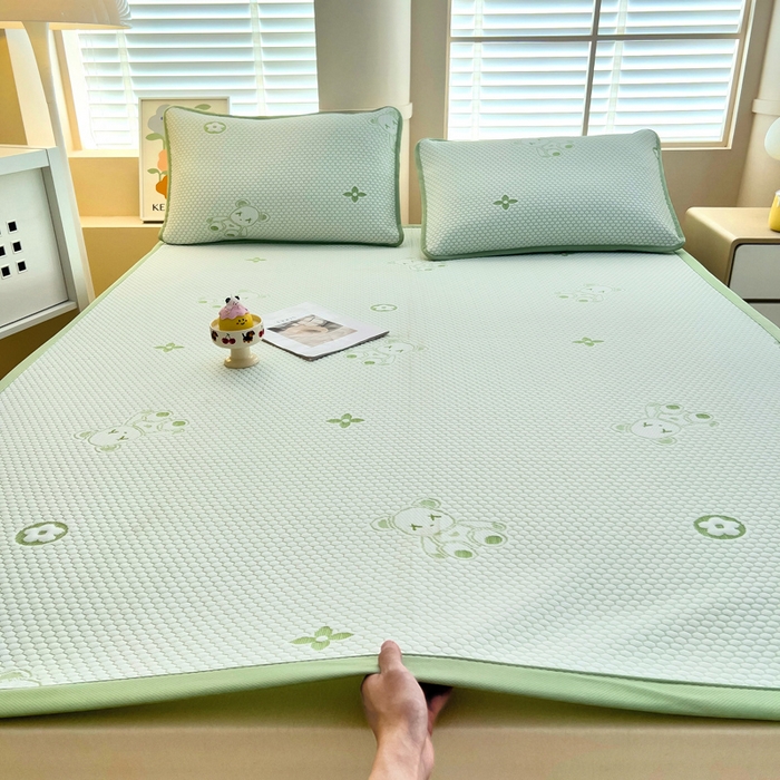 91家纺网 家纺一手货源 找家纺 （总）找底底家纺 2025新款直播A类冰豆豆软席可机洗空调席子凉席三件套