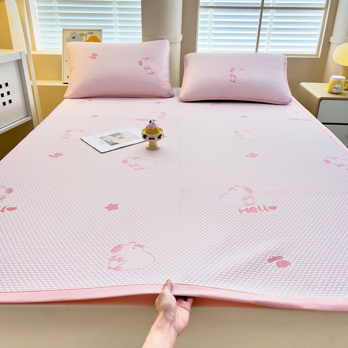 91家纺网 家纺一手货源 找家纺 （总）找底底家纺 2025新款直播A类冰豆豆软席可机洗空调席子凉席三件套