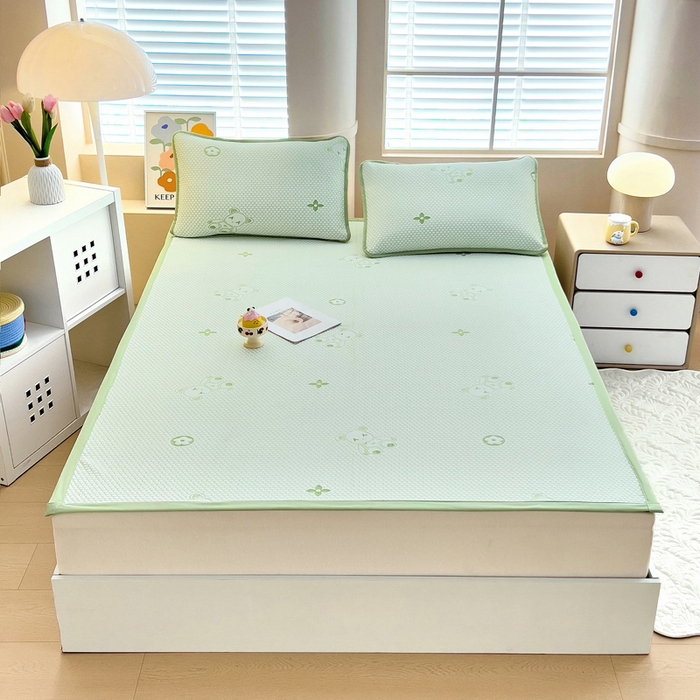 91家纺网 家纺一手货源 找家纺 （总）找底底家纺 2025新款直播A类冰豆豆软席可机洗空调席子凉席三件套