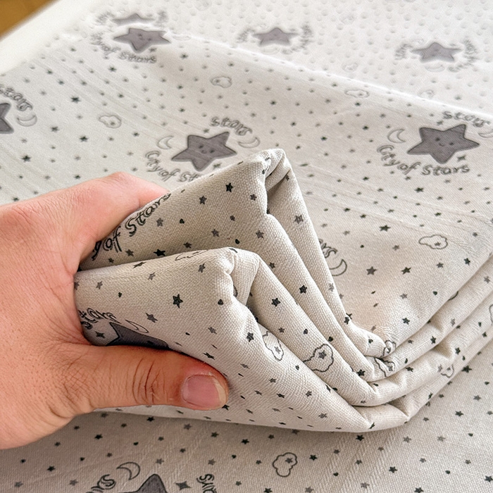 91家纺网 家纺一手货源 找家纺 红日子纺织品 2025新款直播热卖原棉提花锻条老粗布印花床单三件套 星晴