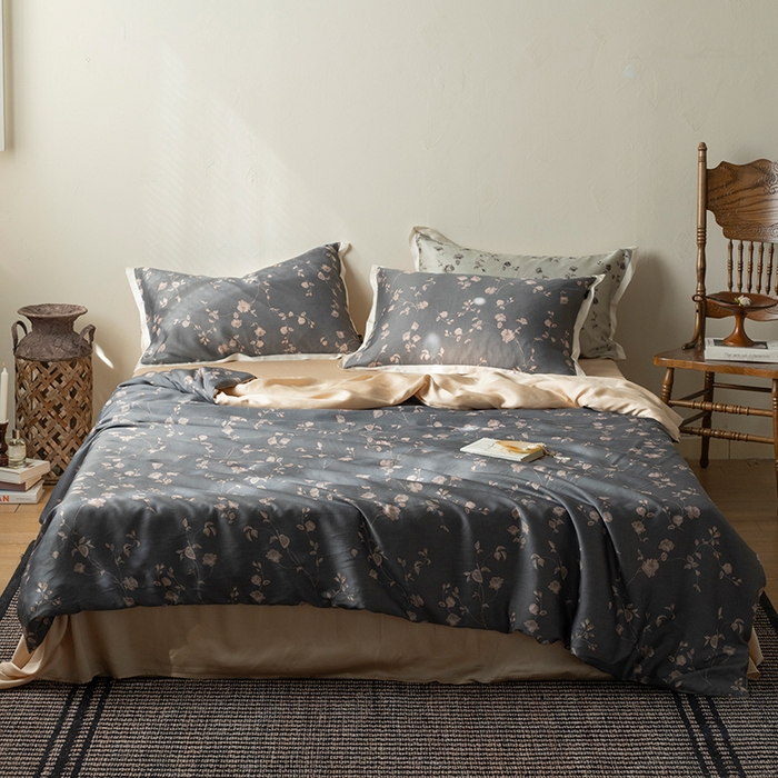 91家纺网 家纺一手货源 找家纺 （总）禾时 2025新款60S兰精天丝数码印花四件套