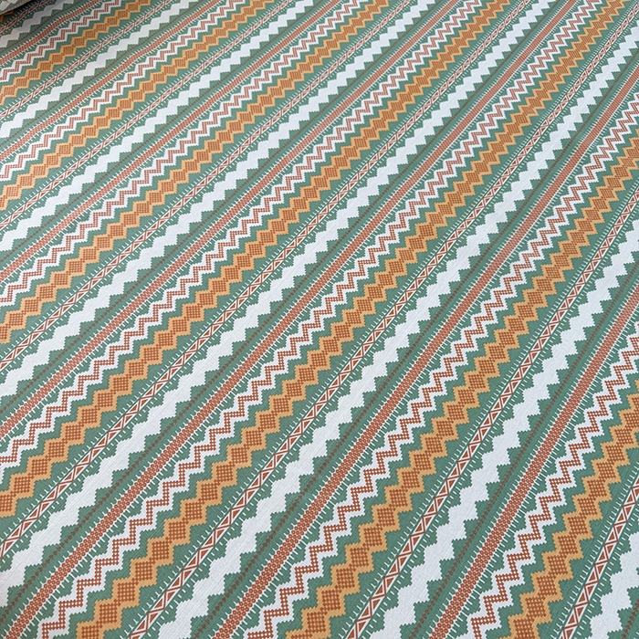 91家纺网 家纺一手货源 找家纺 红日子纺织品 2025新款直播热卖原棉提花锻条老粗布印花床单三件套 简爱