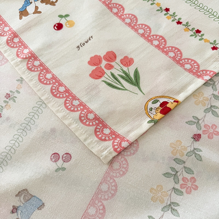 91家纺网 家纺一手货源 找家纺 红日子纺织品 2025新款直播热卖原棉提花锻条老粗布印花床单三件套 欢乐颂