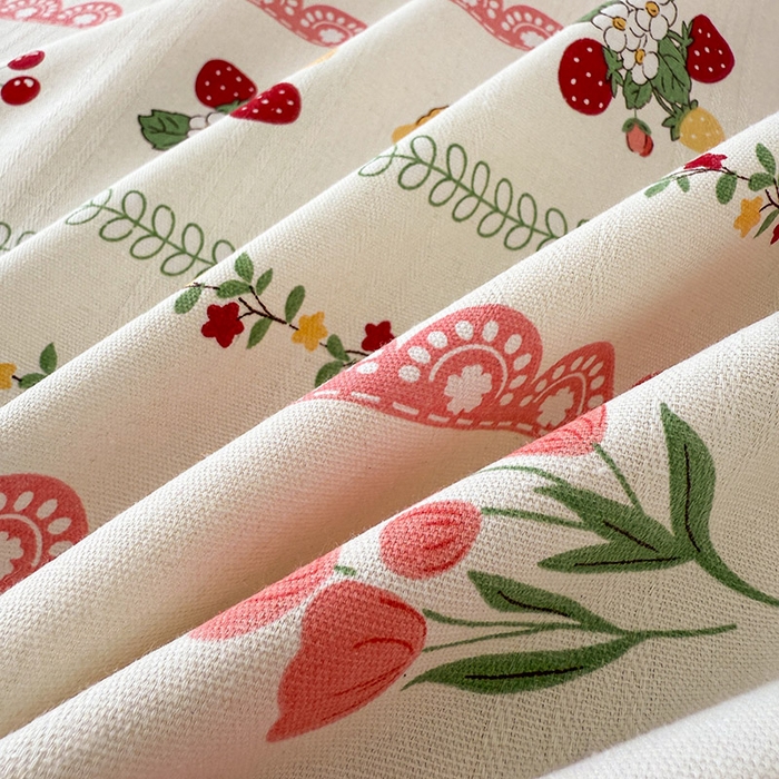 91家纺网 家纺一手货源 找家纺 红日子纺织品 2025新款直播热卖原棉提花锻条老粗布印花床单三件套 欢乐颂