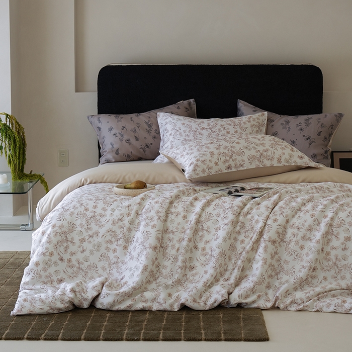 91家纺网 家纺一手货源 找家纺 禾时 2025新款60S兰精天丝数码印花四件套 漫时光-白