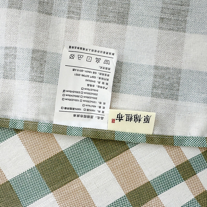 91家纺网 家纺一手货源 找家纺 红日子纺织品 2025新款直播热卖原棉提花锻条老粗布印花床单三件套 卡其格