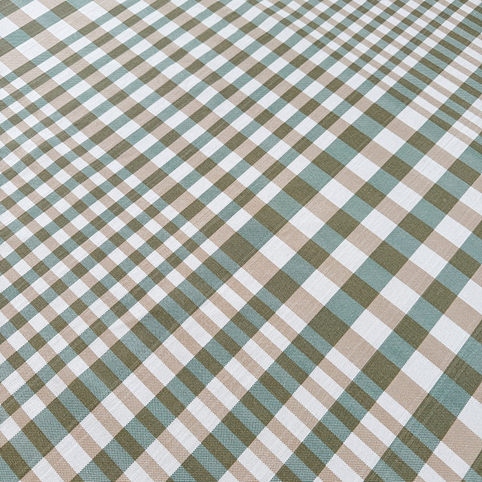 91家纺网 家纺一手货源 找家纺 红日子纺织品 2025新款直播热卖原棉提花锻条老粗布印花床单三件套 卡其格