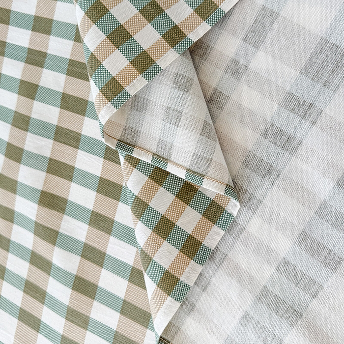 91家纺网 家纺一手货源 找家纺 红日子纺织品 2025新款直播热卖原棉提花锻条老粗布印花床单三件套 卡其格