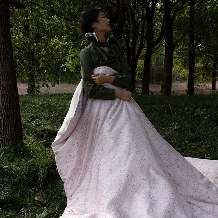 91家纺网 家纺一手货源 找家纺 禾时 2025新款60S兰精天丝数码印花四件套 慕沙-粉