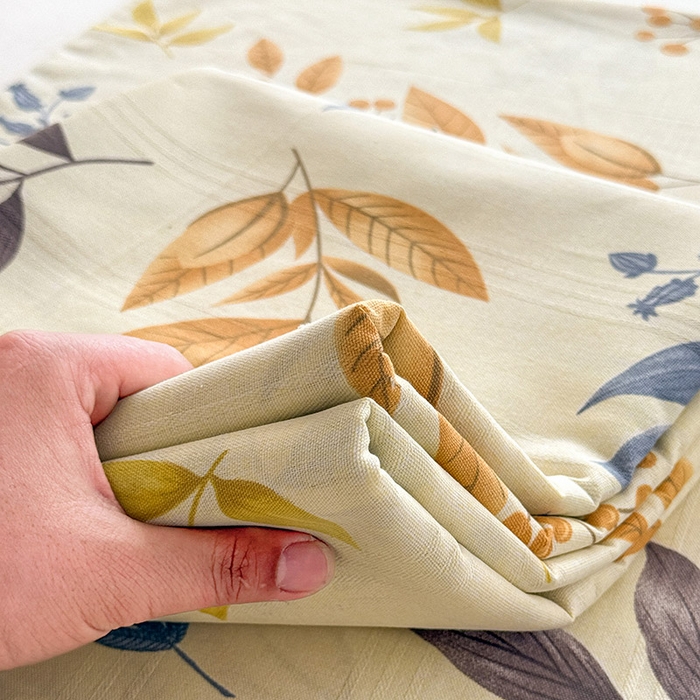 91家纺网 家纺一手货源 找家纺 红日子纺织品 2025新款直播热卖原棉提花锻条老粗布印花床单三件套 柳絮