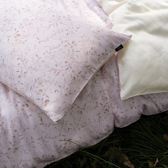 91家纺网 家纺一手货源 找家纺 禾时 2025新款60S兰精天丝数码印花四件套 慕沙-粉